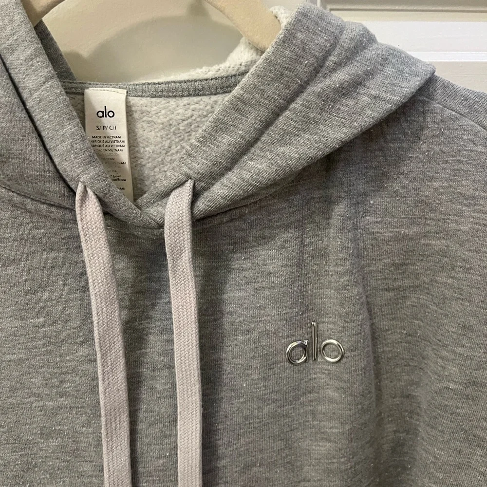 ALO Yoga Light Gray Hoodie Sweatshirt